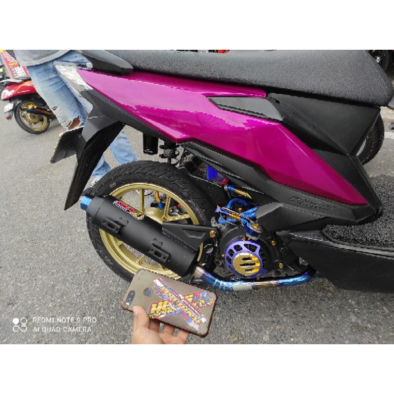 Knalpot Tsukigi, knalpot sugi Daeng Beat/Scopy/mio/vario/Beat2020/Genio Pipa lewat atas-3