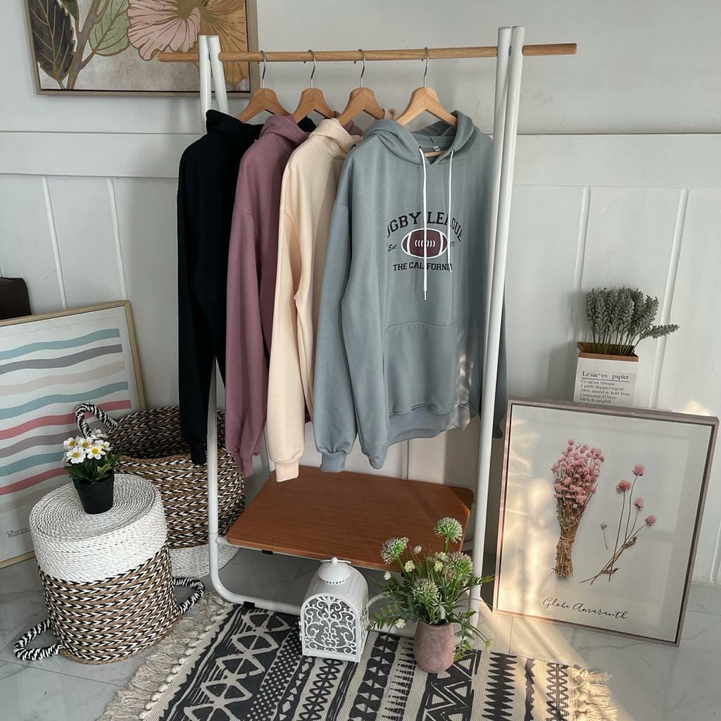 sweater hoodie wanita pria/unisex  RUGBY LEAGUE oversize sweater couple cewek cowok oversize LD 130 CM-8