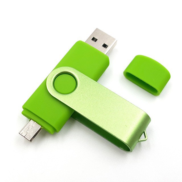 Flash Disk USB OTG Warna Hijau Kapasitas 16/32/64/128/256/512GB untuk Smartphone Android