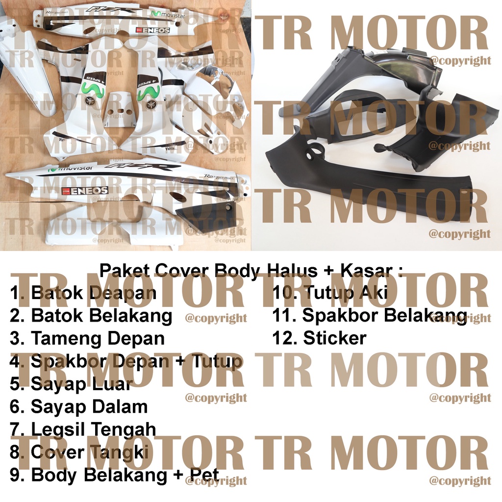 Cover Body Fizr F1zr Movistar Putih Full Set Halus Cover Bodi Yamaha Fiz r