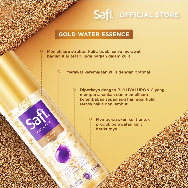 Image of Safi Age Defy Gold Water Essence/Skin Boster/Cream Cleanser Deep Moisturising/Deep Exfoliator/Skin Refiner/Renewal Night Cream/Day Emulsion Spf25++/Youth Elixir/Eye Contour Treatment/Concentrated Serum #3
