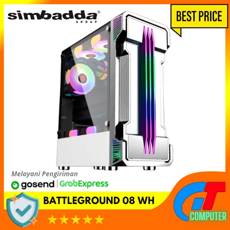 Casing Simbadda BattleGround 08 - ATX, mATX Tempered Glass Gaming Case