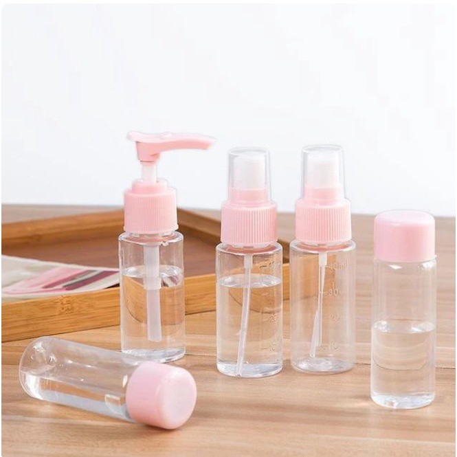 Botol Refill Tempat Sabun Cair Shampoo Mini Pump Spray Travel 6 In 1 Toiletries Kit Bottle