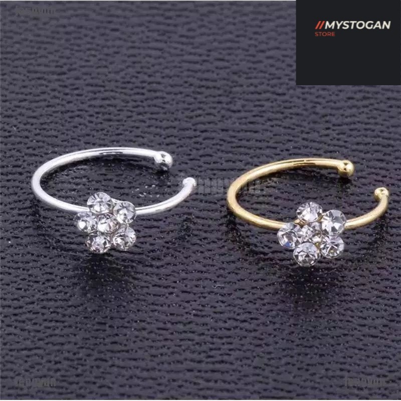 NATH HIDUNG/ JEPIT HIDUNG TANPA TINDIK/ TITANIUM/ ANTING INDIA (bisa bayar ditempat)