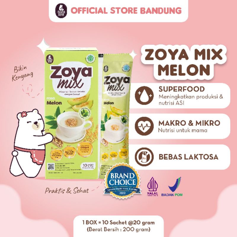 (MAMA BEAR) Zoya Mix Sereal Kedelai Dengan Daun Katuk Rasa Melon / Pelancar ASI Mama / ASI Booster Terlaris