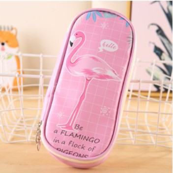 Tempat Pensil Jumbo FLAMINGO / Tempat Alat Tulis Besar Flamingo / Tepak Pensil Motif Flamingo Unik-Jumbo Flam Pink TUA