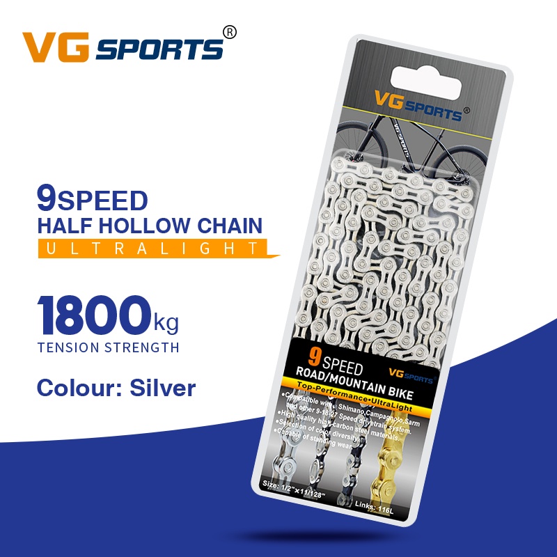 Rantai Sepeda VG Sports 8/9 Speed Bicycle Chain Half Hollow Aksesoris Peralatan