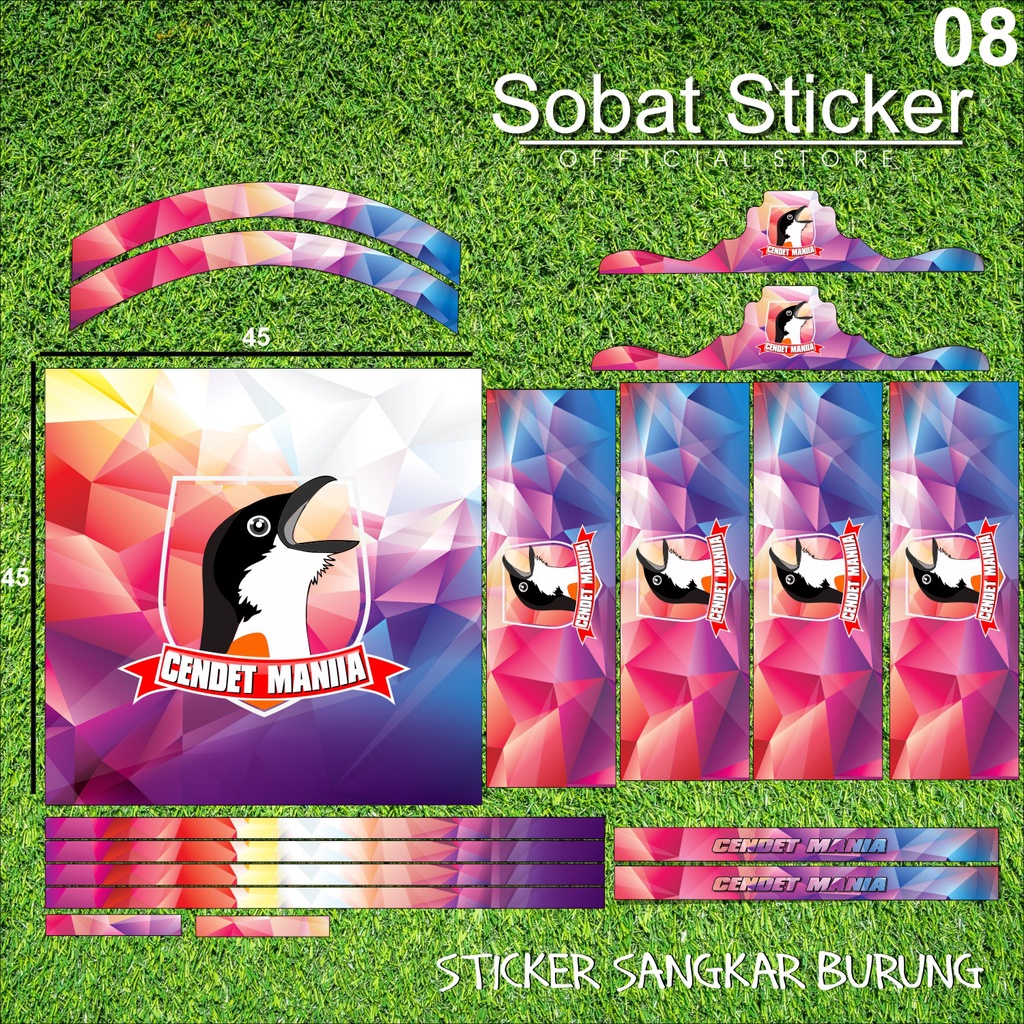 Stiker Decal SANGKAR KOTAK KICAU MANIA Sangkar EBOD JAYA Sangkar ORIQ JAYA Sangkar Kicau MANIA KACER