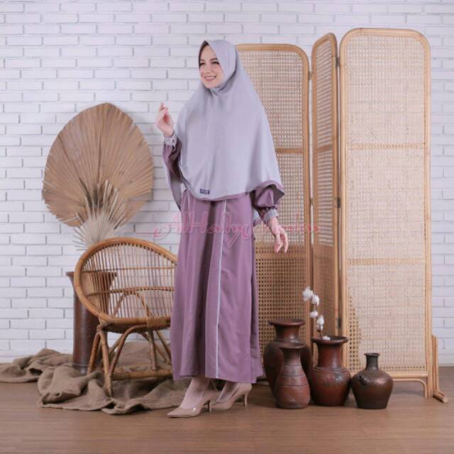 Gamis Katun Syar'i ALHALLY Set Hijab