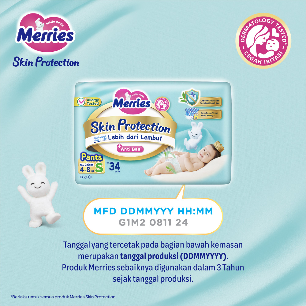 Merries Skin Protection Popok Perlengkapan Bayi Anti Bau Tipe Celana (15-25)kg XXL34