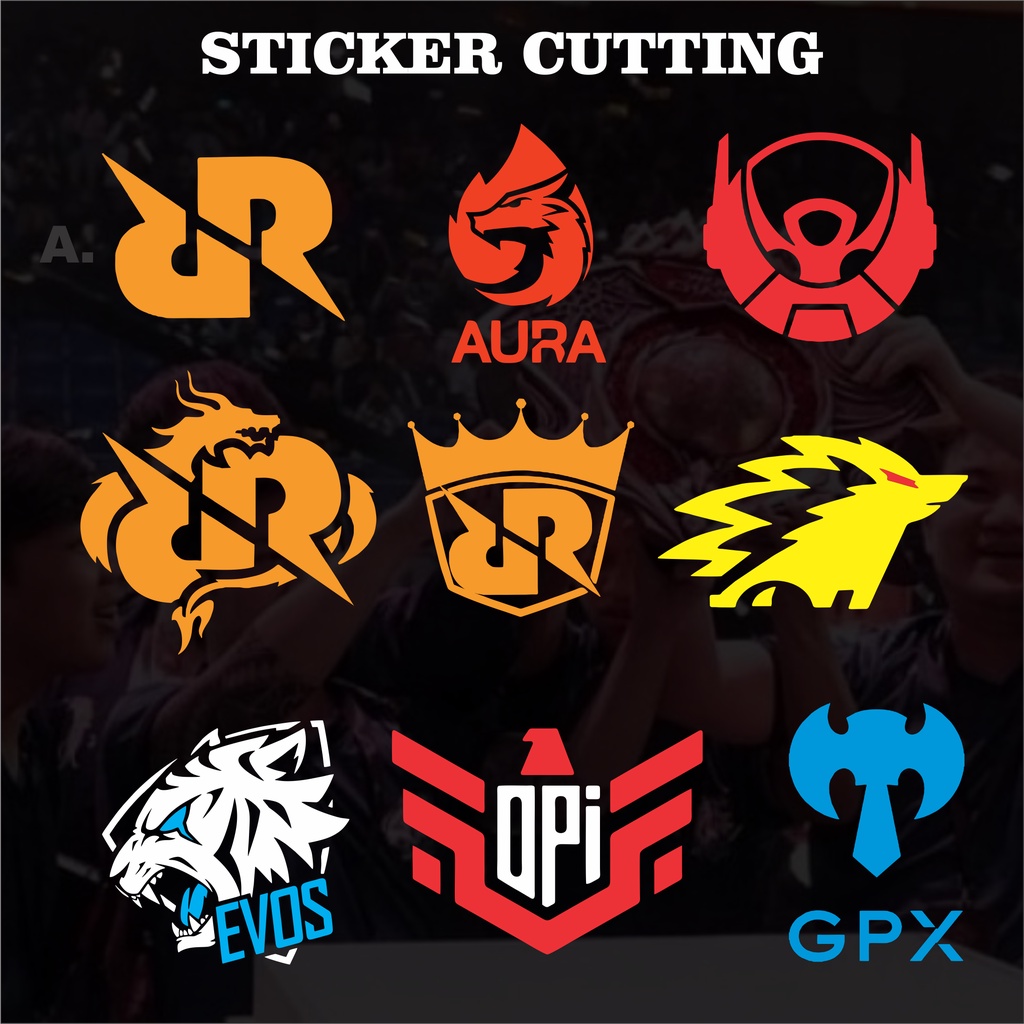 Sticker Cutting Logo Logo Esport Evos,RRQ,Aura DLL