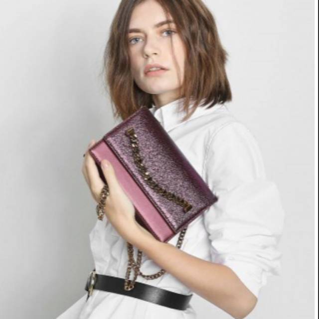 Charles&keith chain original / tas ck chain ori / tas pesta glitter charles n keith