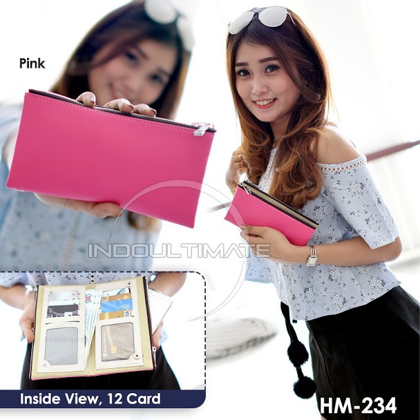 Dompet Wanita import HM-234 dompet Panjang Kulit Import Murah Lucu dompet lipat