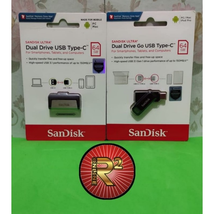 Sandisk USB OTG Type C 64GB Original Garansi Resmi