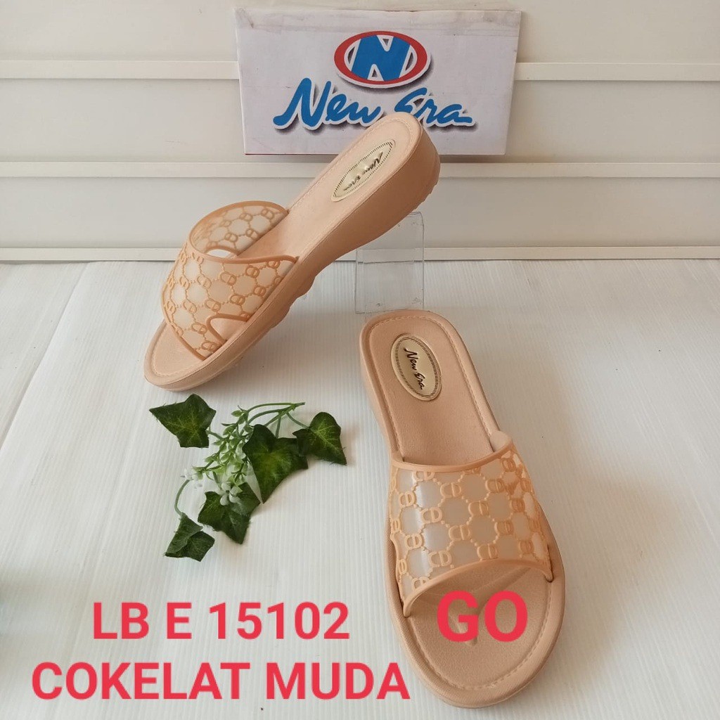 BB NEW ERA LB E 15102 Sandal Slop Plat Cewek Size 37-41