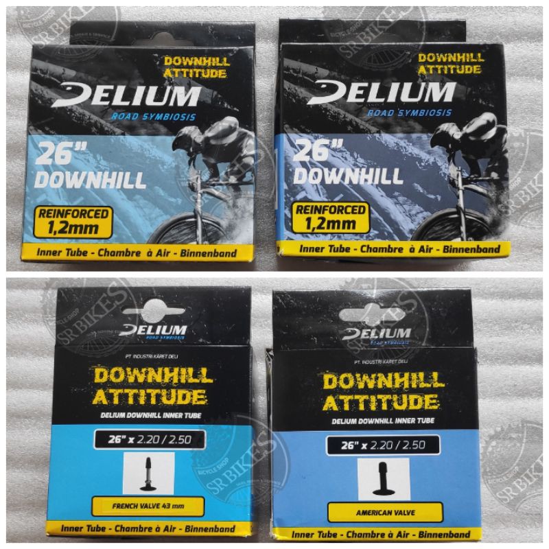 Ban Dalam 26 x 2.20 2.25 2.35 2.40 2.50 Sepeda MTB DOWNHILL. AV PENTIL MOTOR &amp; FV PRESTA. DELIUM