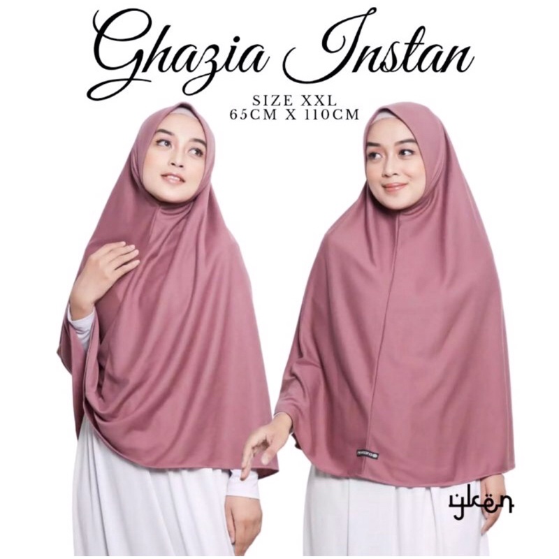 Hijab Najwa Ghazia Instan Tanpa Pet Bahan Kaos TC Premium Size XXL Jumbo Syar'i