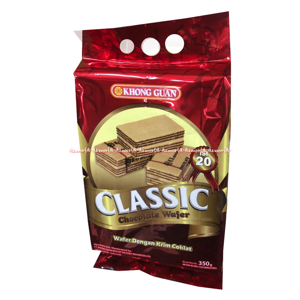 Khong Guan Classic Chocolate Wafer 350gr Dengan Krim Coklat Khongguan Kong Guan Waffer Cokelat