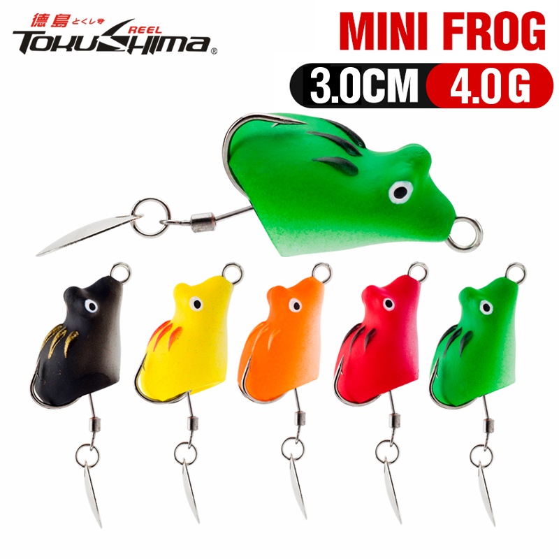 1pc Umpan Pancing Soft Bait Bentuk Katak Mata 3D Ukuran 3cm 4g 5 Warna