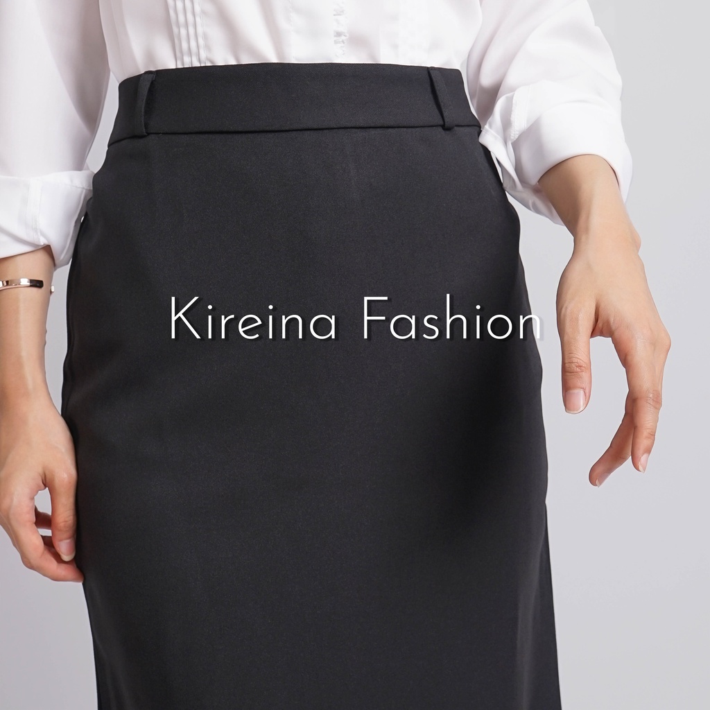 Rok Span Kerja Pendek Bahan Gabardin - Kireina Fashion