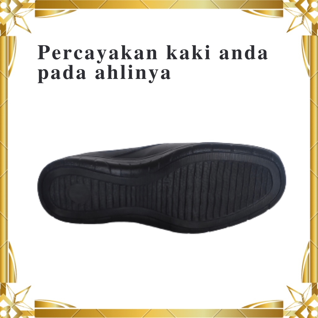 Sepatu Pria Casual Formal Hitam Bahan Sintetis Sneakers Cowok Slip on Kerja Bonus jasa jahit