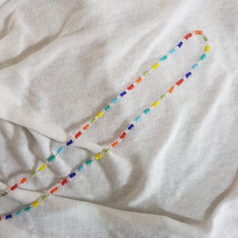 Pop Rainbow Strap Mask / Strap Mask Manik / Strap Masker / Kalung Masker / Tali Masker Pelangi