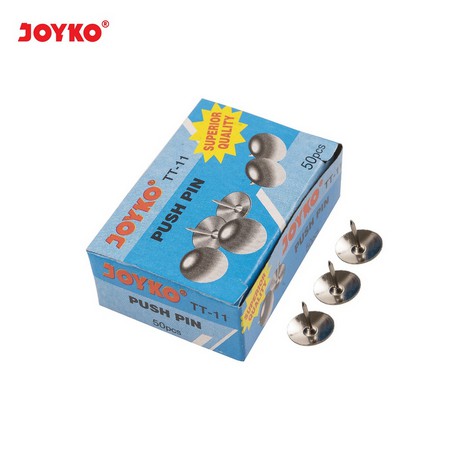 ( Box 50 Pcs ) JOYKO THUMB TACKS / PINES / PAKU PAYUNG BESI 9 MM 11 MM / TT-11