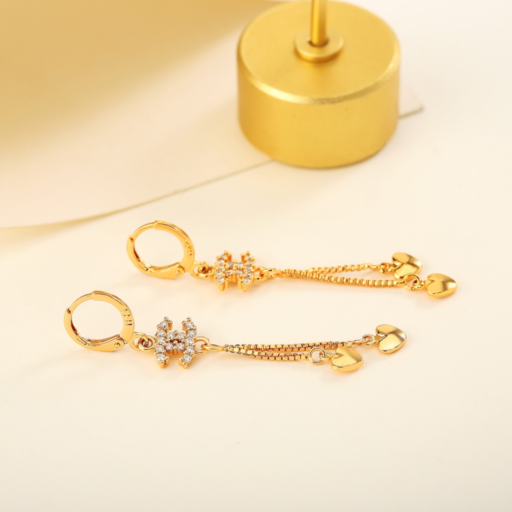 Y123 Anting Wanita Panjang Temperamen Merah BersihAnting Wanita Korea Titanium Anti Karat-3