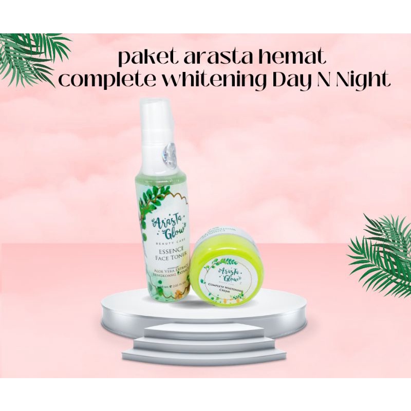 PAKET HEMAT ARASTA GLOW COMPLETE WHITENING DAY N NIGHT KEMASAN TERBARU !!!!