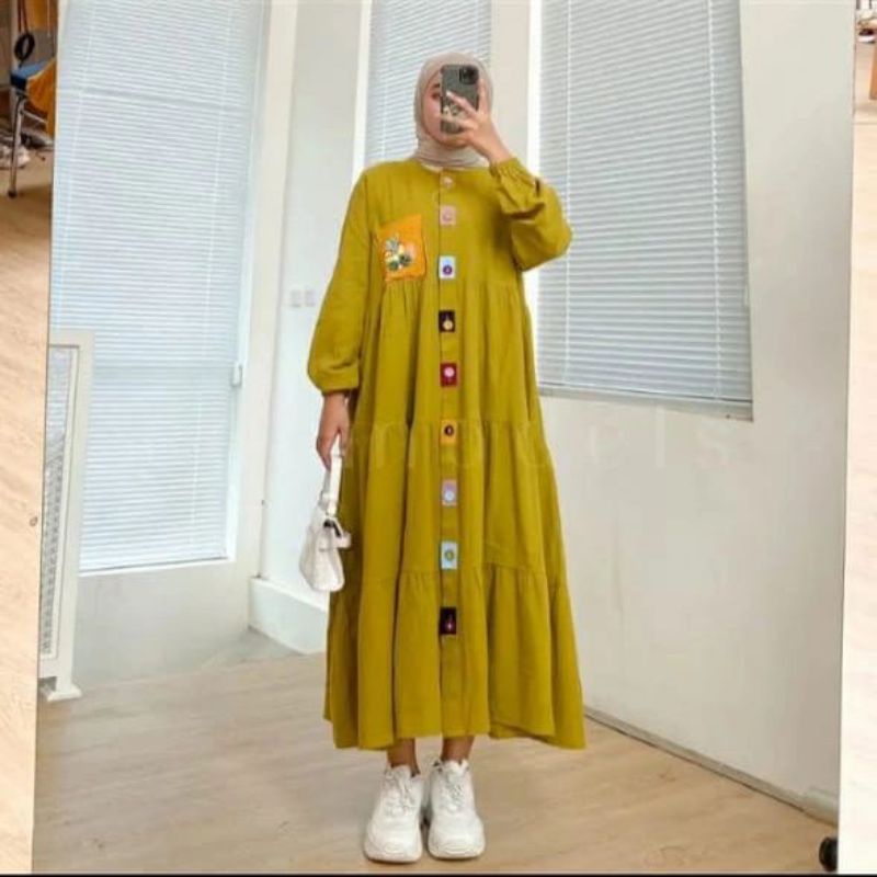 LALA MIDI DRESS KONDANGAN DRES BUSUI (full kancing depan) DRES KATUN RAYON BAJU KONDANGAN BUSUI BAJU BUSUI LONG DRES PAKAIAN WANITA KEKINIAN BAJU WANITA KEKINIAN DRESS KEKINIAN BAJU TERBARU WANITA DRES MUSLIM TERBARU PAKAIAN MUSLIM WANITA FASHION KEKINIAN