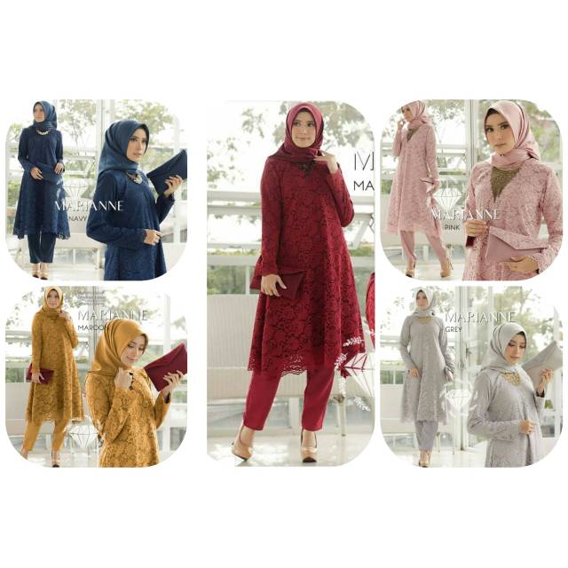 SET MARIANNE FASHION PAKAIAN WANITA SETELAN ATASAN DAN CELANA MS ADA VIDEO REAL PICT