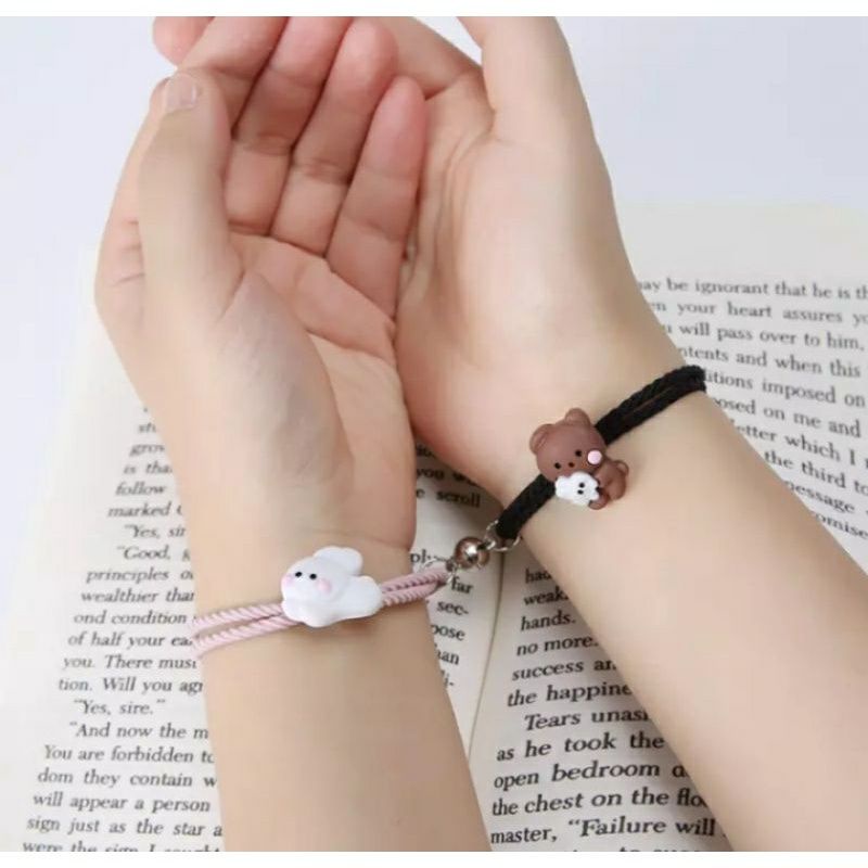 WB275 Gelang Couple Karakter Bear and Rabbit