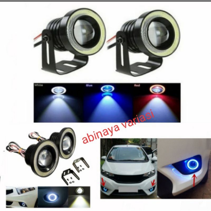 Lampu Led Mobil Rocky Foglamp Angel Eyes 89 MM