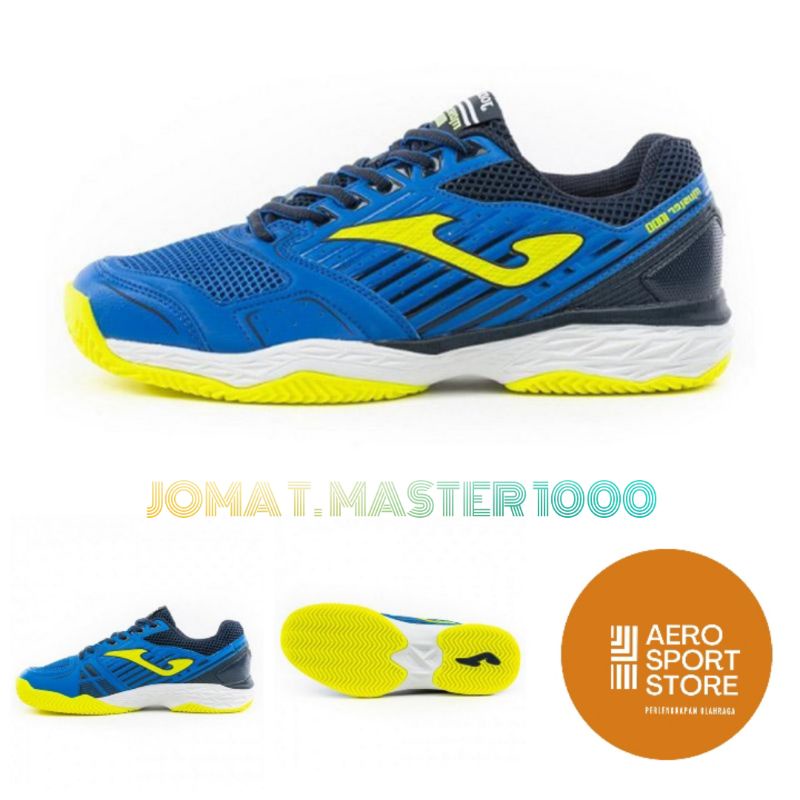 [ SEPATU TENIS LAPANGAN JOMA T. MASTER 1000 - Biru Kuning ]