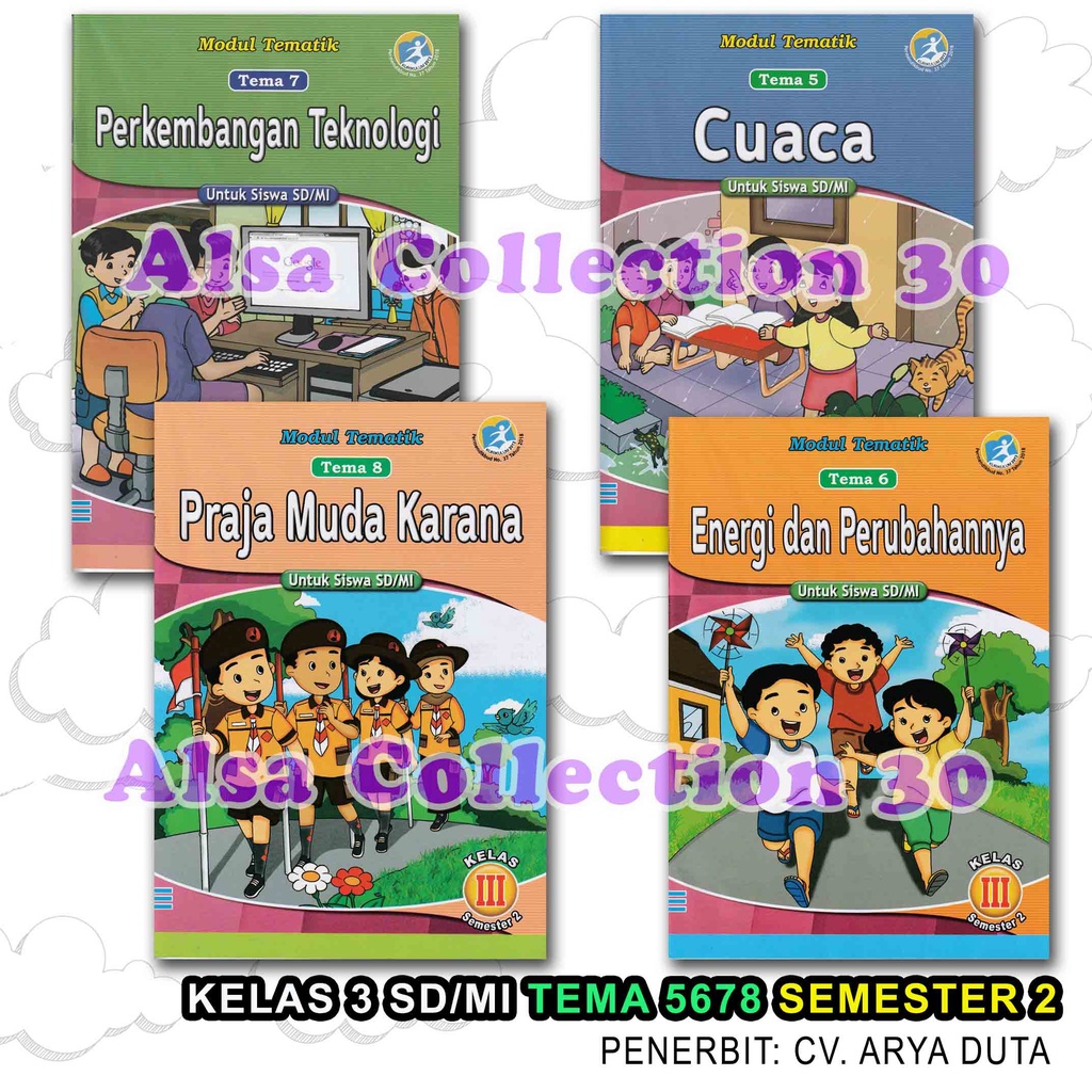 Satuan LKS Kelas 3 SD MI Tema 5678 Semester 2 - Buku LKS Modul Tematik
