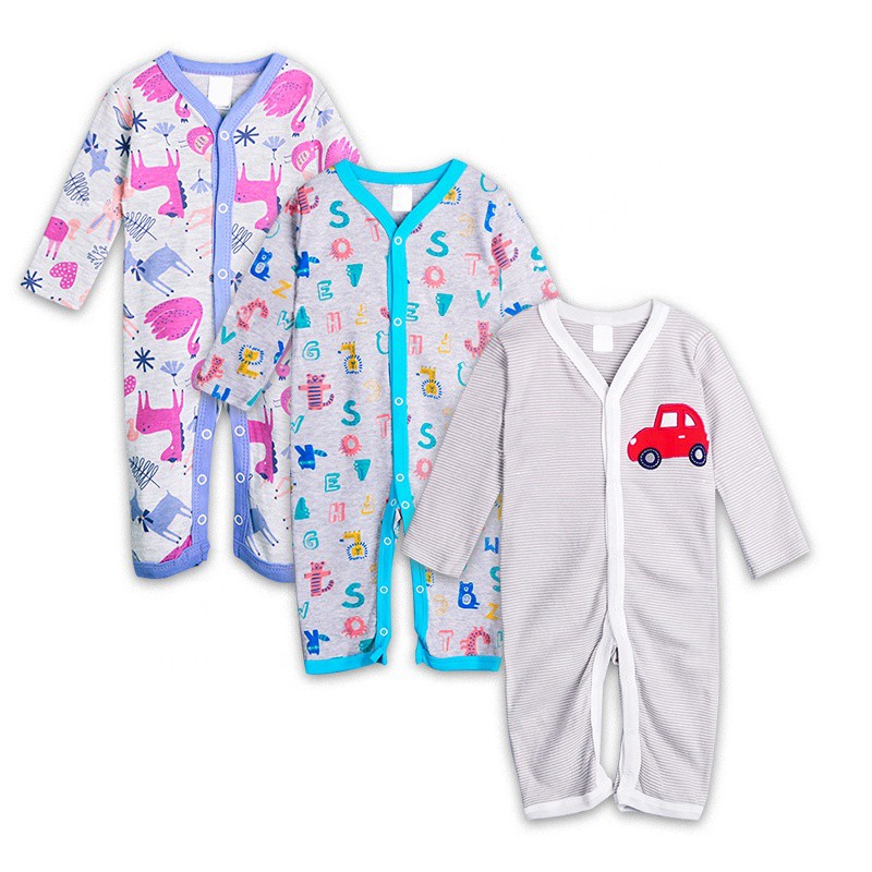 [Premium] Sleepsuit Bayi Buka Kaki Kancing Snap isi 3pc P076