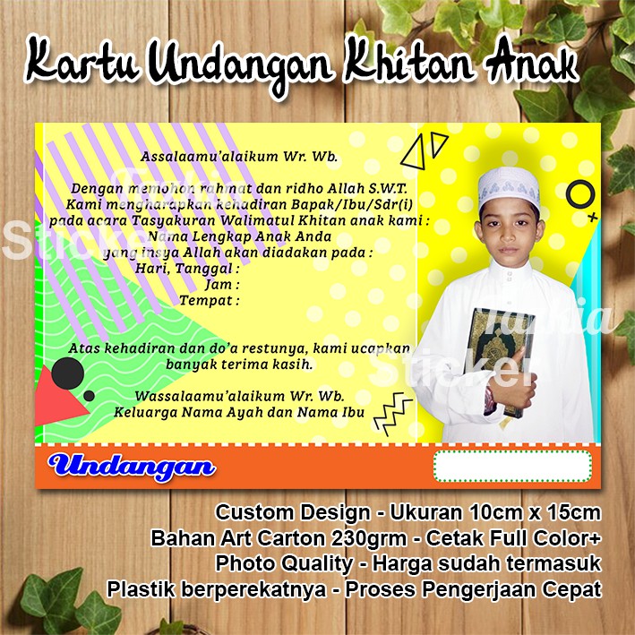 Kartu Ucapan Khitanan Anak  Kata Kata Mutiara