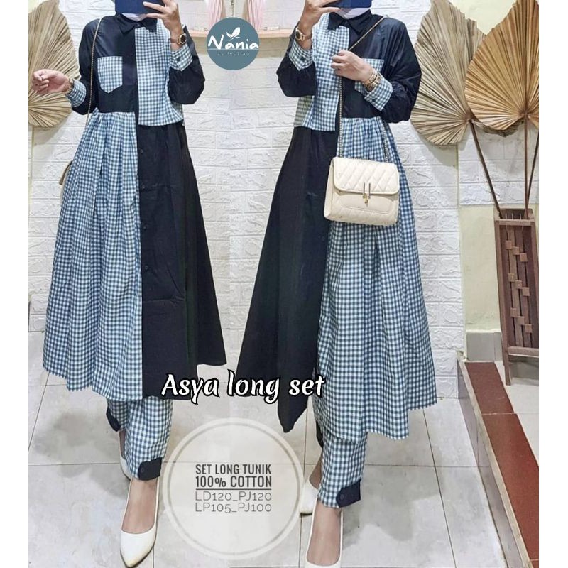 Asya long set celana katun