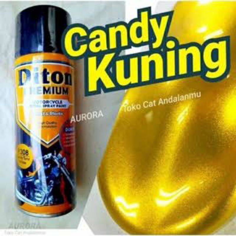 DITON PREMIUM 9308 CANDY TONE YELLOW KUNING CAT SEMPTOR DITON 400CC
