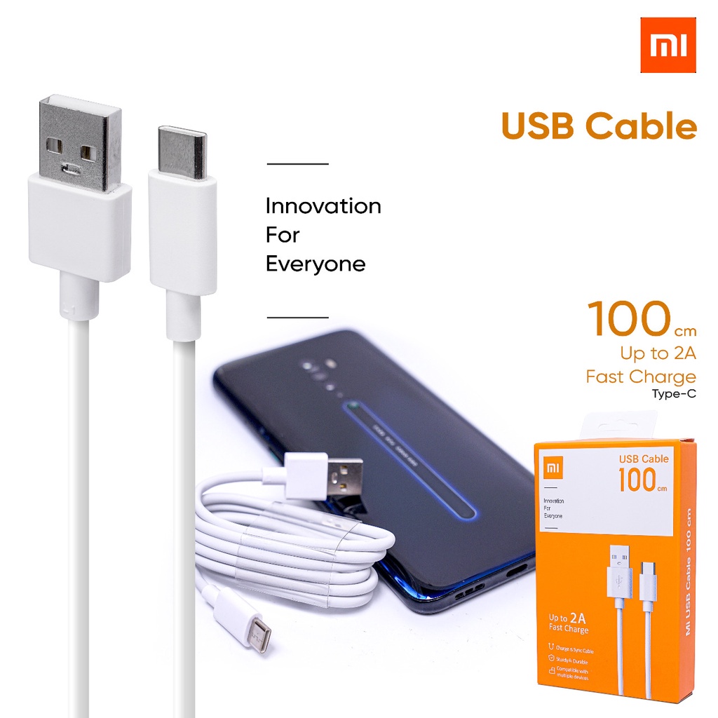 Kabel Data Xiaomi Original 100% Fast Charging Micro Dan Type C Mi6 Note 5/Note 4X