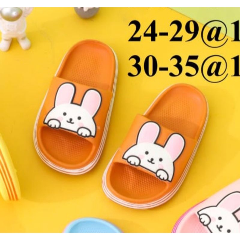 Sandal selop anak perempuan ringan dan empuk motif Rabbit kelinci kekinian sandal karet wanita untuk anak anak nyaman