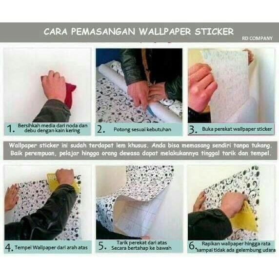 WALLPAPER STICKER DINDING ULIR DAUN SILVER DASAR KRIM