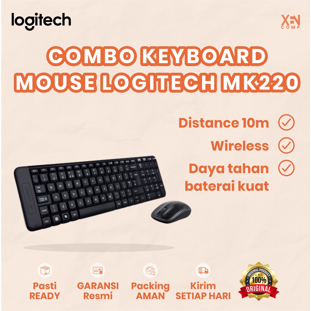 Logitech MK220 Combo Keyboard Mouse Wireless