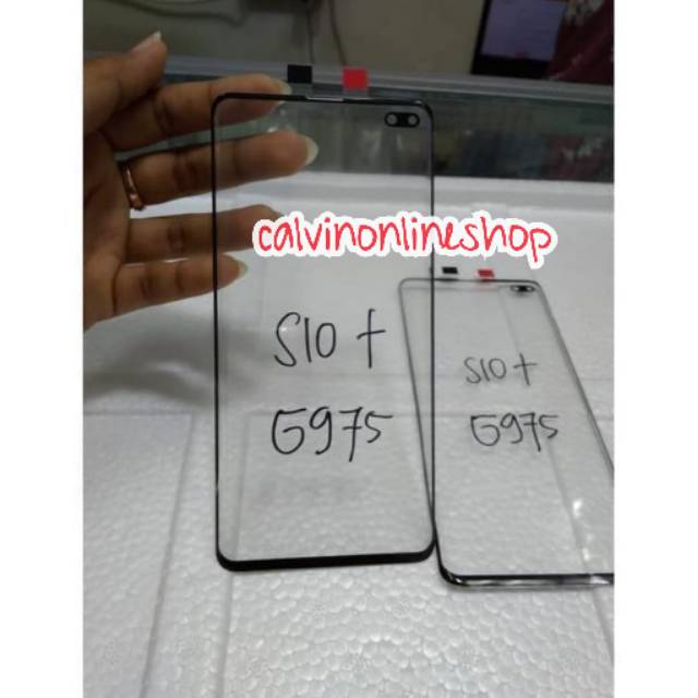 Kaca Lcd Kaca Depan Layar Lcd Samsung S10 Plus / S10+ ORIGINAL Plus Lem Oca