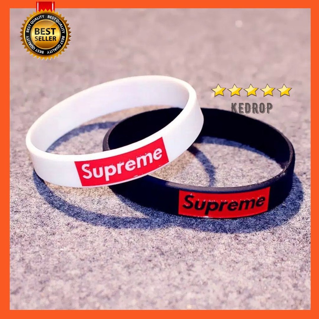  Gelang  Tangan Supreme Silikon Karet Casual Sporty Gelang  