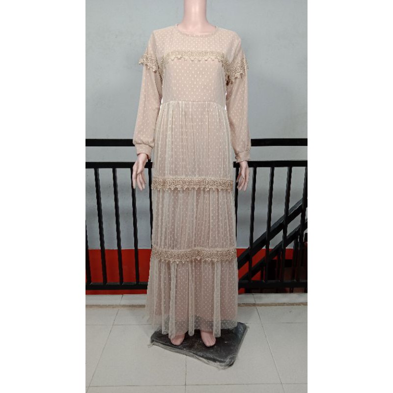 Jasa Jahit Modern Vintage Dress Kombinasi Renda