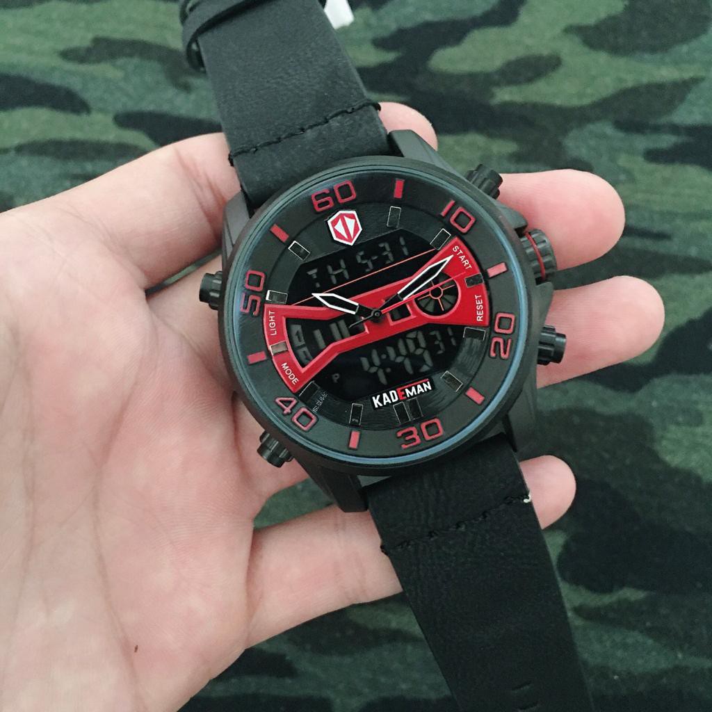 JAM TANGAN KADEMAN PRIA ORIGINAL DUAL TIME TALI KULIT ORIGINAL