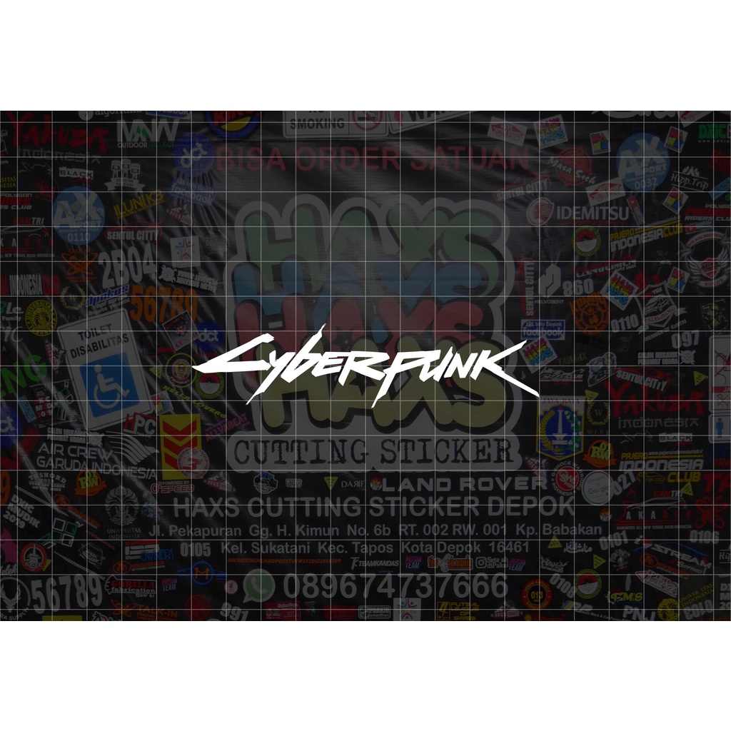 Cutting Sticker cyberpunk Ukuran 10 Cm Untuk Motor Mobil