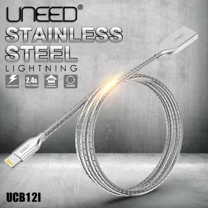 TA | UNEED Kabel Data Lightning Apple iPhone Stainless Steel [BEST SELLER]