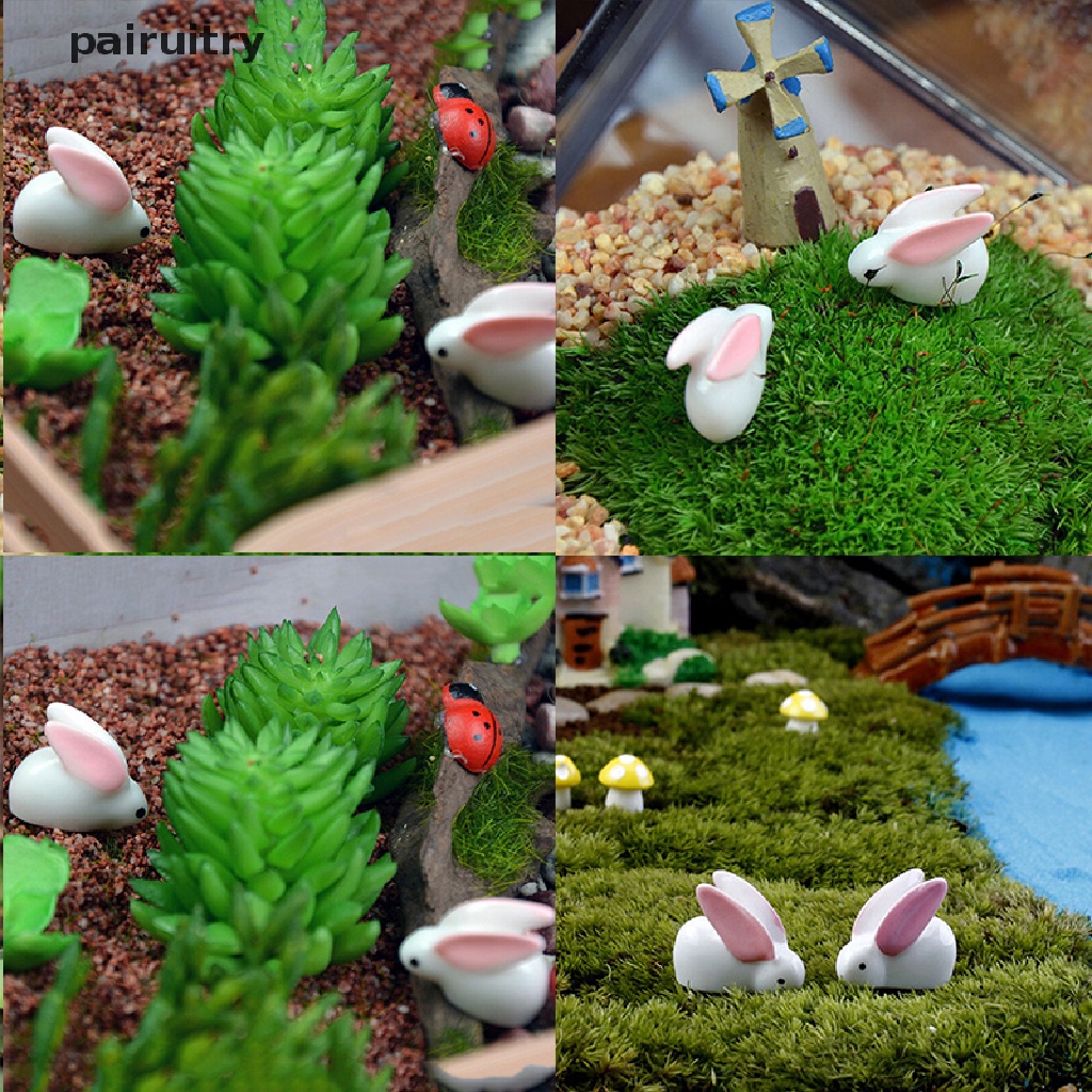 Prt Miniatur Kelinci Bahan Resin Untuk Dekorasi Taman Minifairy Garden